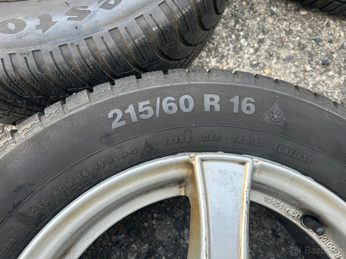 Alu kola Borbet R16 5x112 VW,Škoda + zimní pneu 215/60/16 - 10