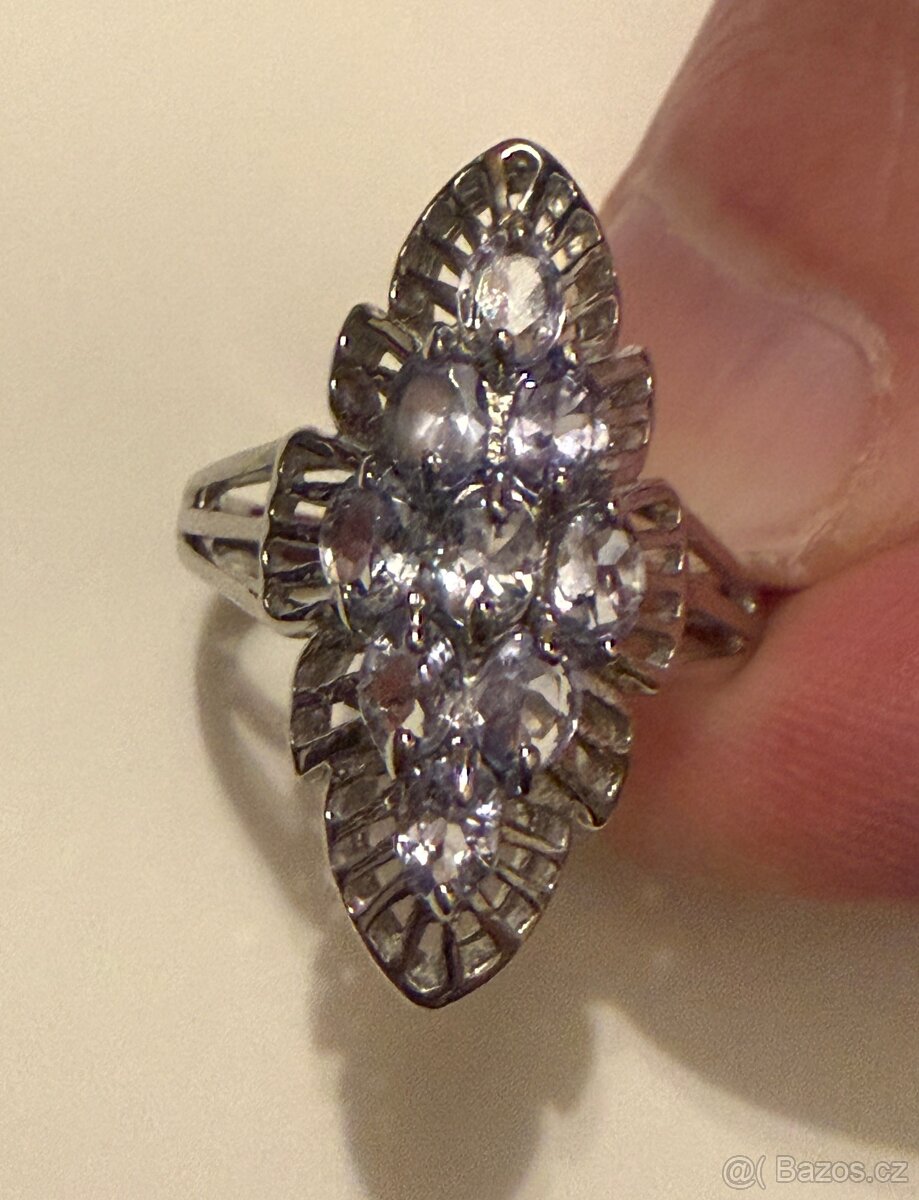 Stříbrný prsten přírodní tanzanity - 10