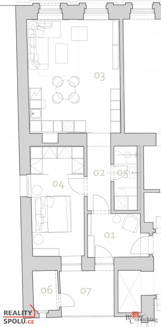 Prodej, byty/2+kk, 72.8 m2, Pobřežní 285/22, Karlín, 18600 P - 10