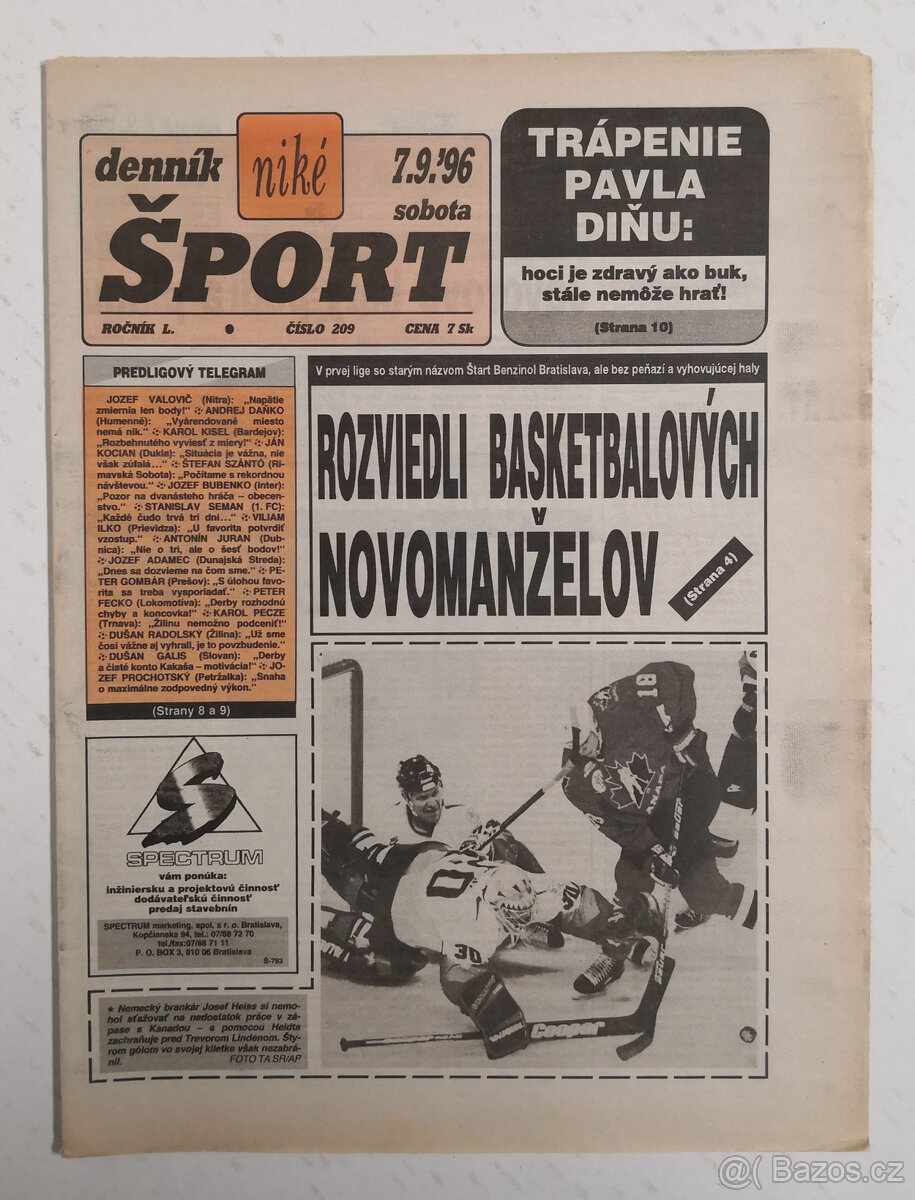Staré noviny Denník Šport 3 - 10
