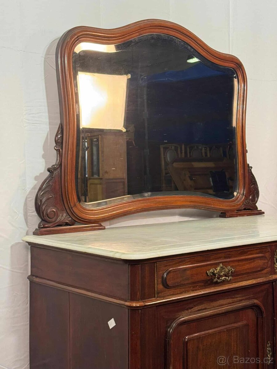 Francouzská komoda s mramorem a zrcadlem (134020) - 10