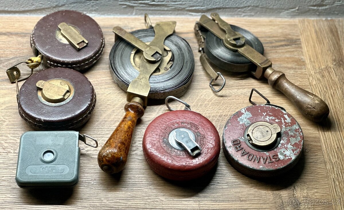 Sbírka set stará délková měřidla pásma 7ks FUNKČNÍ - 10