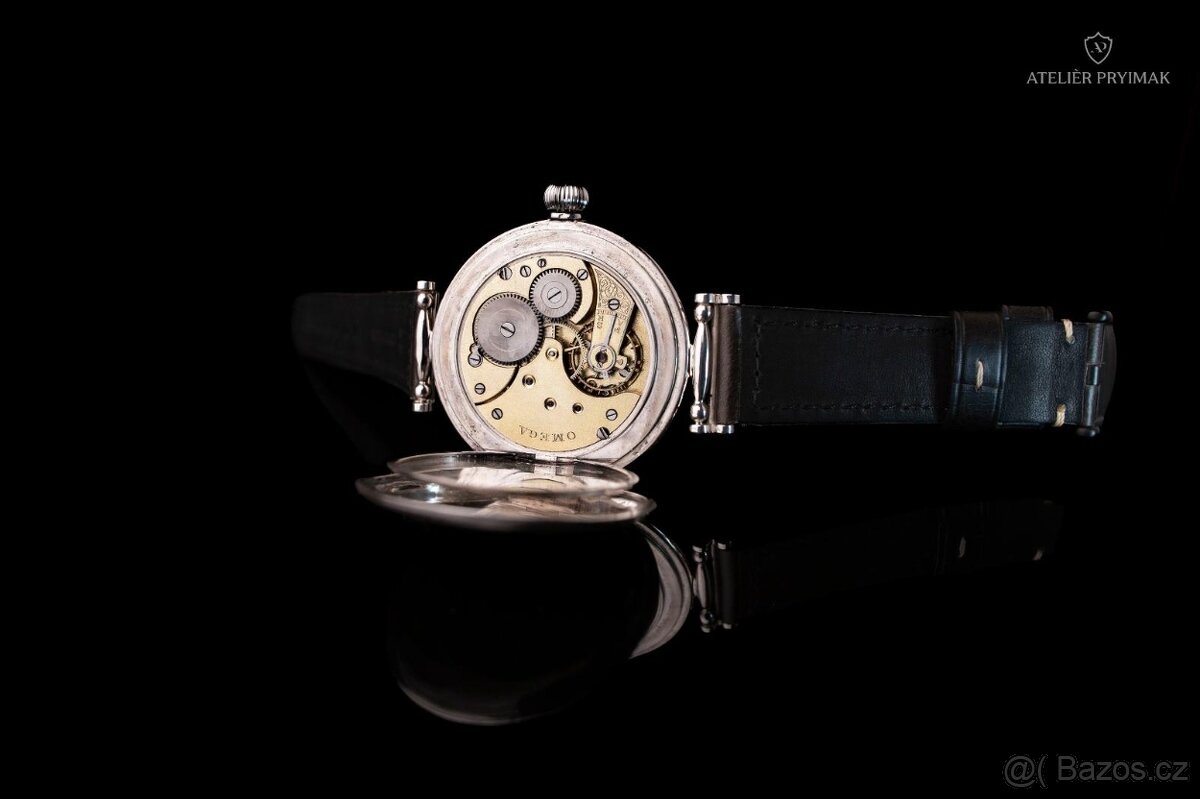 Starožitné švýcarské stříbrné hodinky OMEGA 1900 - 10