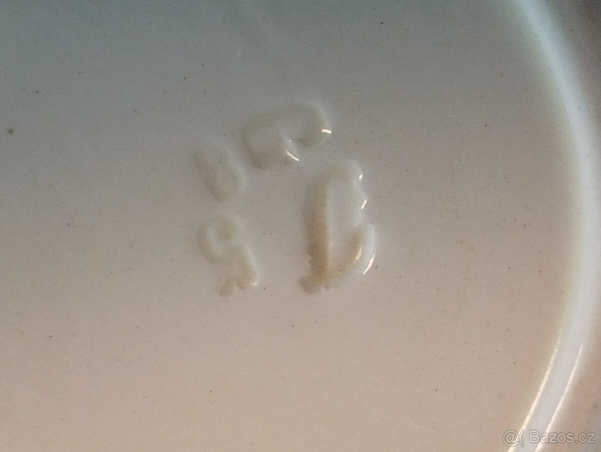 STAROŽITNÝ ART DECO SERVÍROVACÍ TALÍŘ CREIL ET MONTEREAU FRA - 10