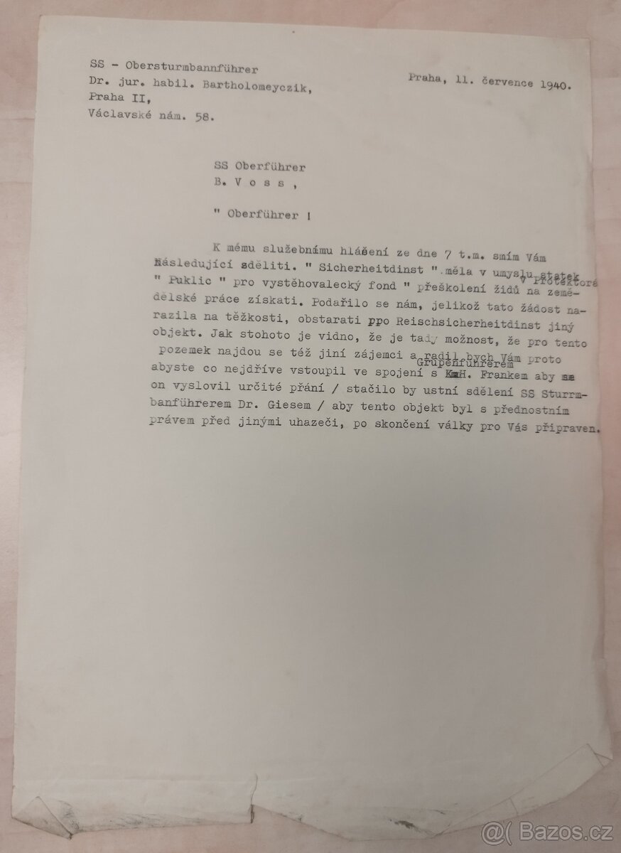 DOKUMENTY PO GENERÁL SS BERNHARD VOSS 5 - 10