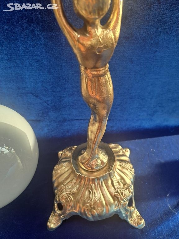 Francouzská secesní petrolejová lampa k olympiádě 1900 - 10