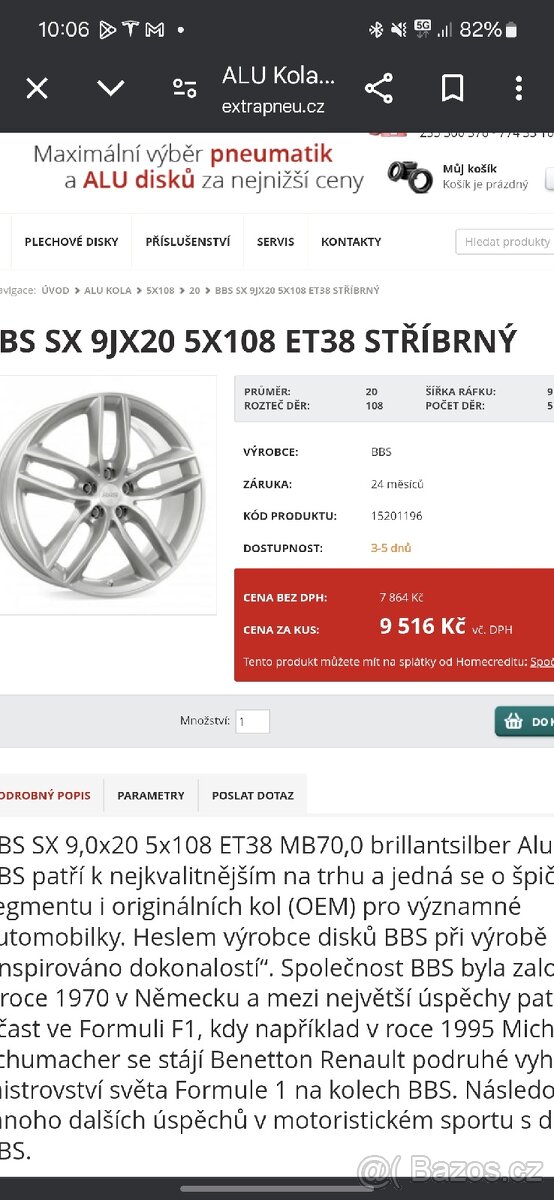 ALU kola BBS SX na Jaguar R20 5x108 - 10