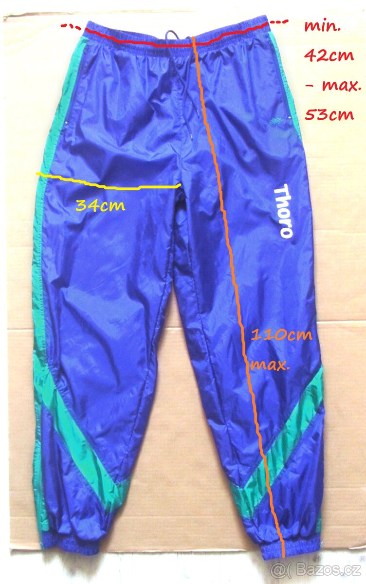 Vintage 90s pánské šusťákové kalhoty - 10