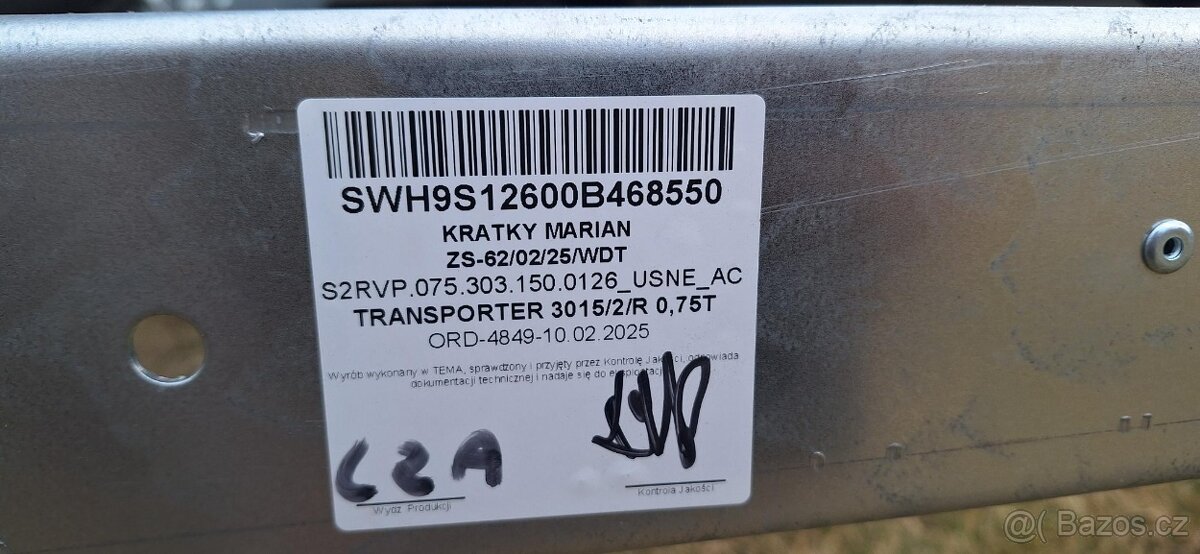 Přívěs TEMARED TRANSPORTER 3015/2 NOVÝ TOP - ALU - 10