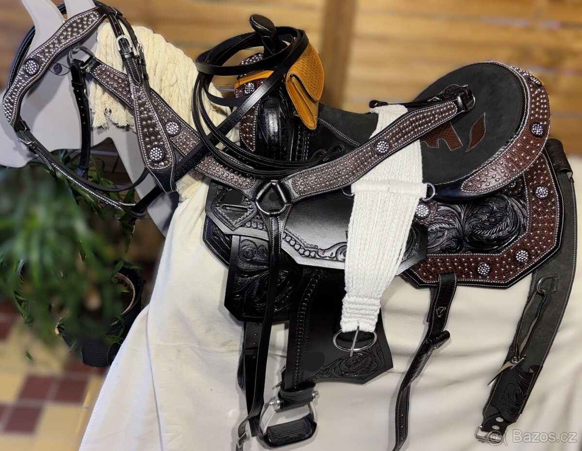 Westernový sedlový komplet 23) černý - 10