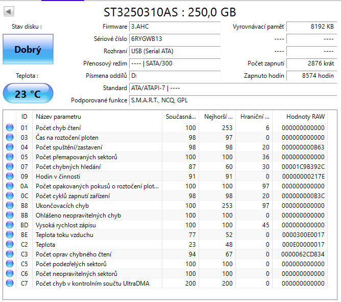 SATA 3,5" disky, odzkoušené, uvedená cena je za vše - 10