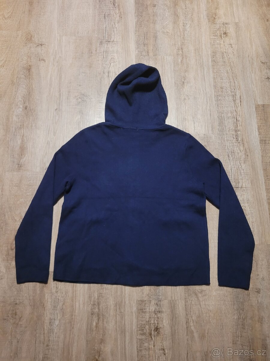 Tmavě modrá mikina/svetr na zip s kapucí Adagio - 10