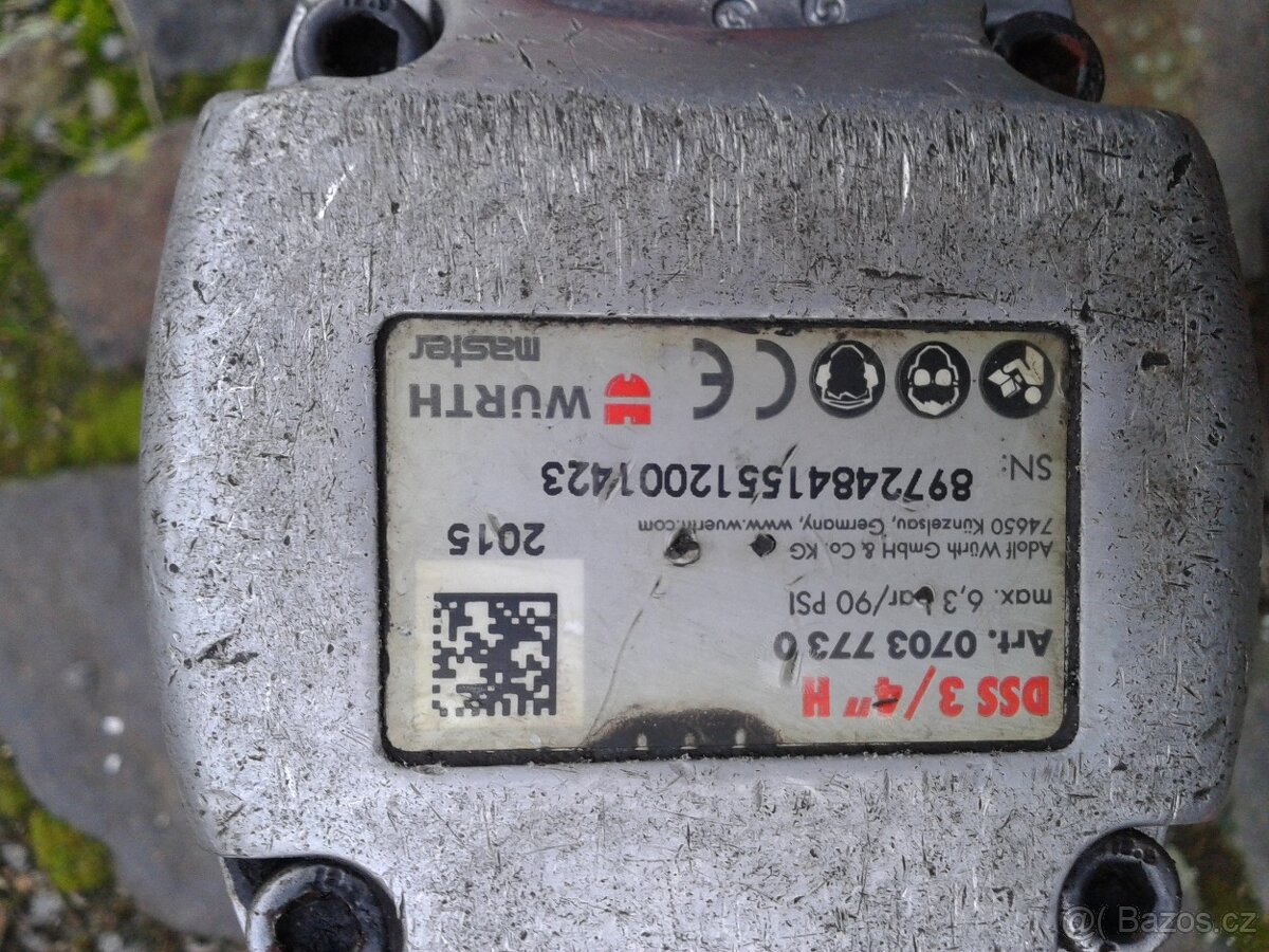 Pneumatický rázový utahovák Wurth DSS 3/4" H + bruska - 10
