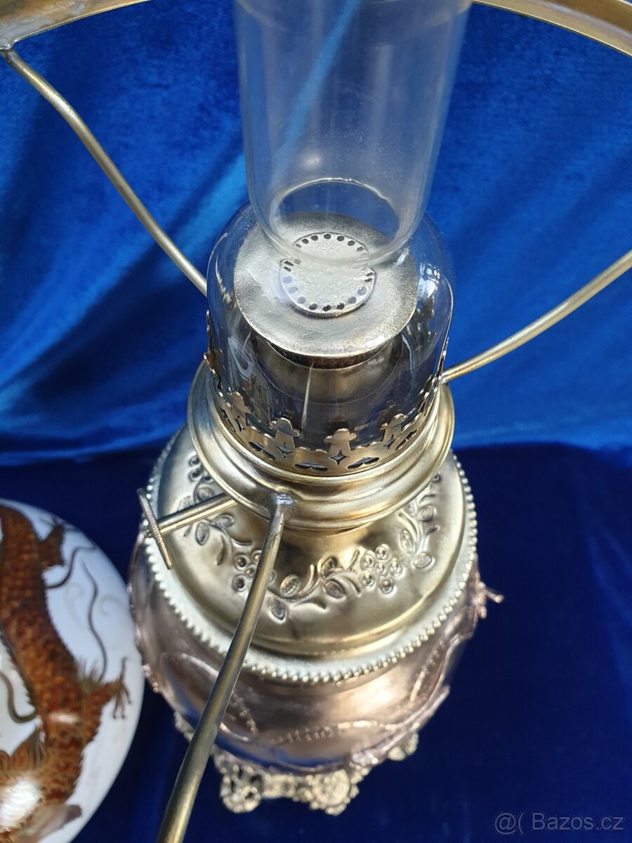 Mosazná, petrolejová, lampa - 10