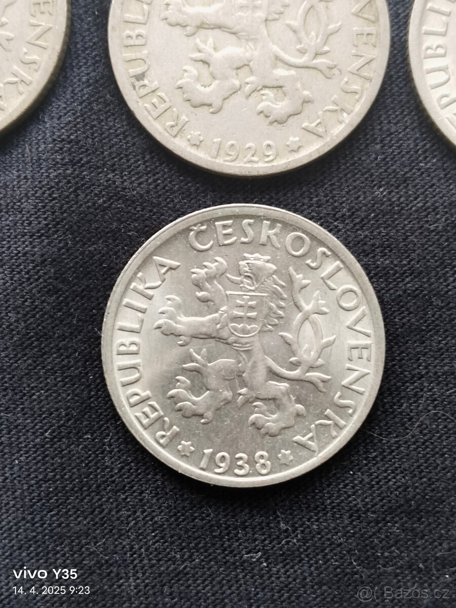 7x 1 kč 1922, 23, 24, 25, 29, 37, 38 - 10