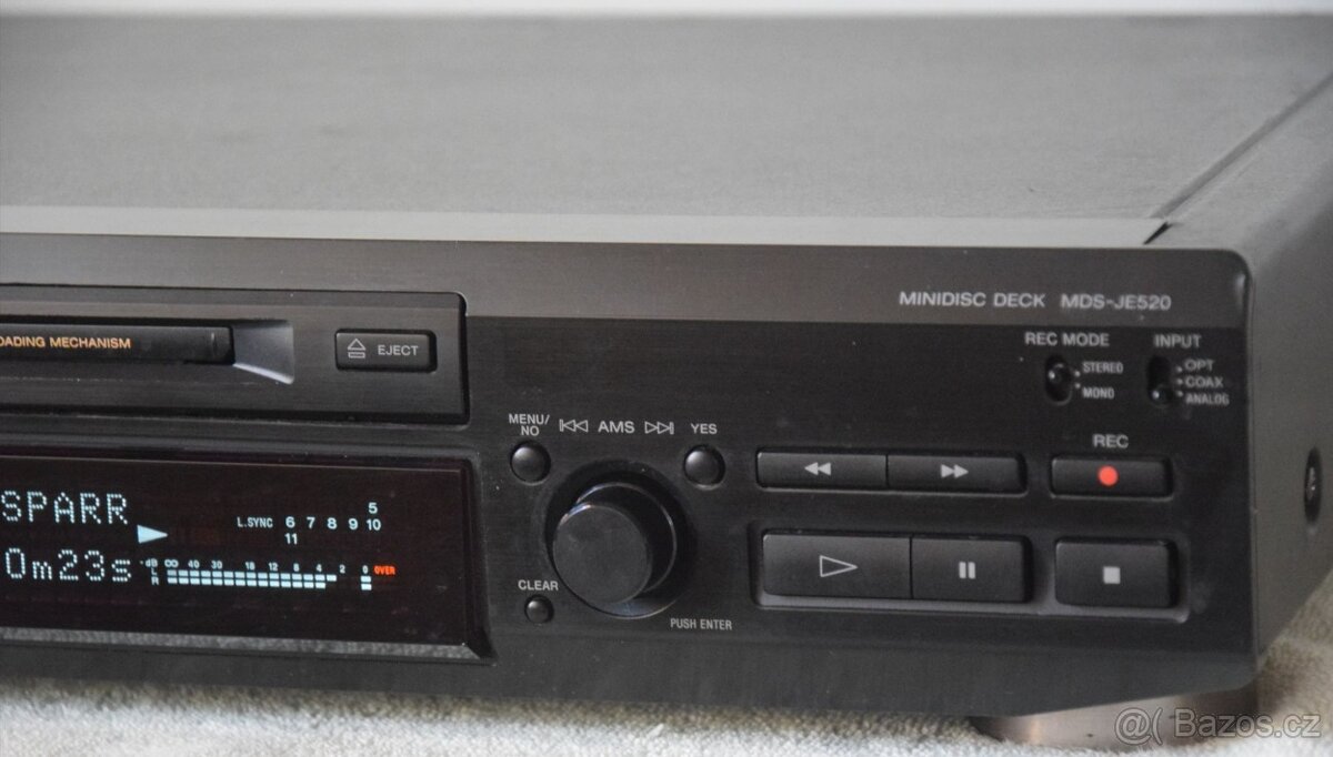 Minidisc deck SONY MDS-JE520 + 10x MD, manuál - 10