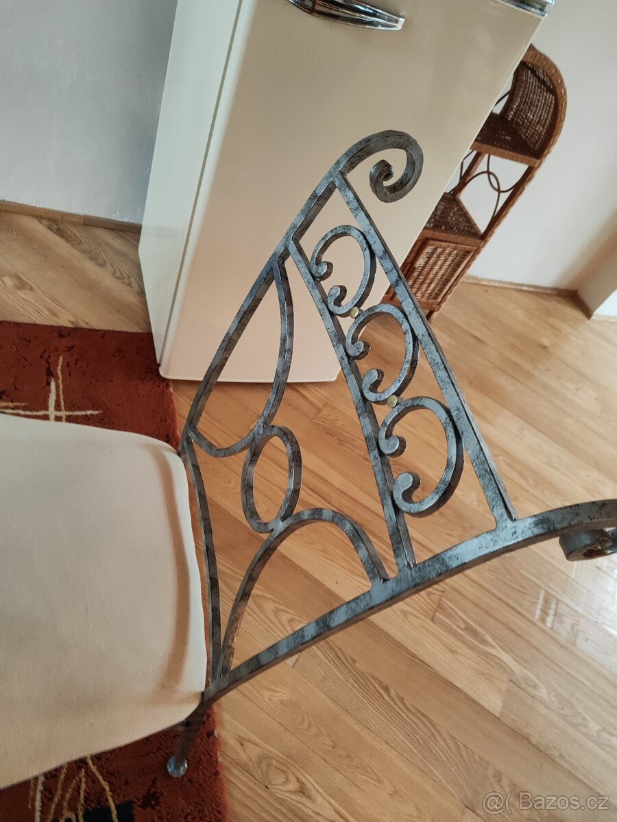 Secesně rustikální jídelní stůl a židle že Švýcarska - 10