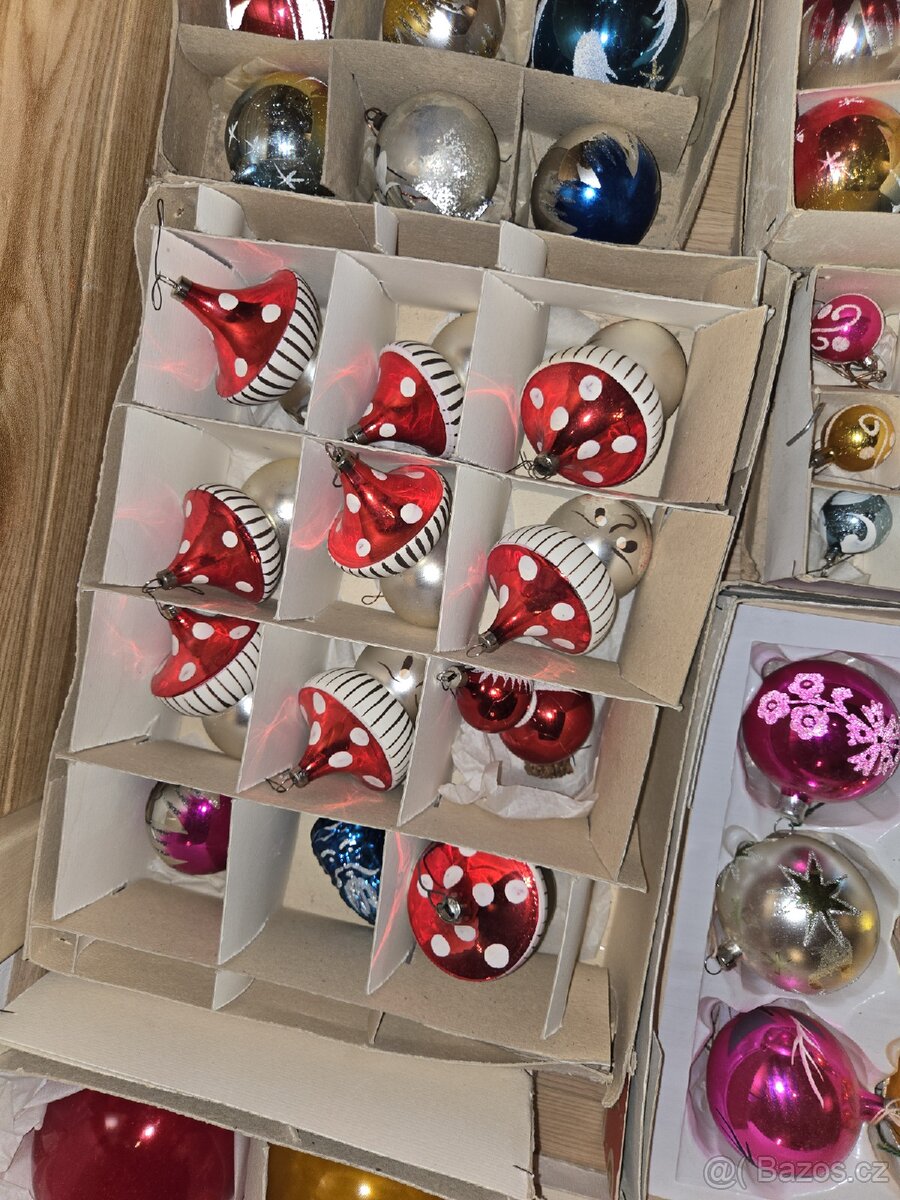 Hromada starých retro vánočních ozdob levne - 10