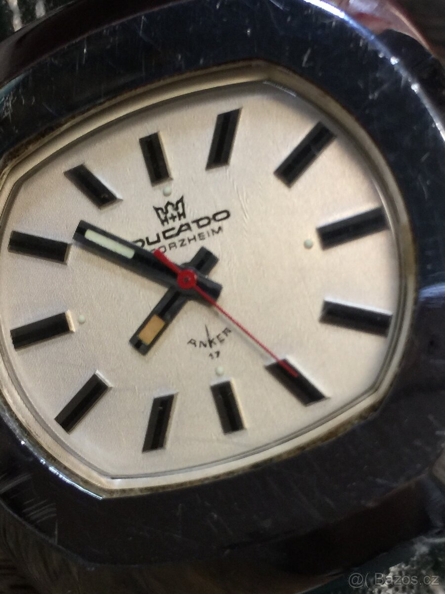 Retro hodinky Ducado Pforzheim Anker kožený řemínek - 10