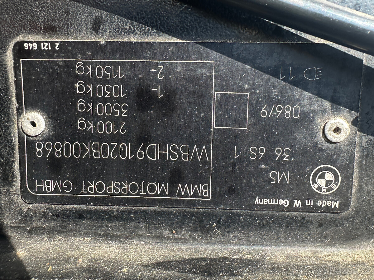 BMW M5 E34 3.6 L r.v. 1989 dovoz CH - 10