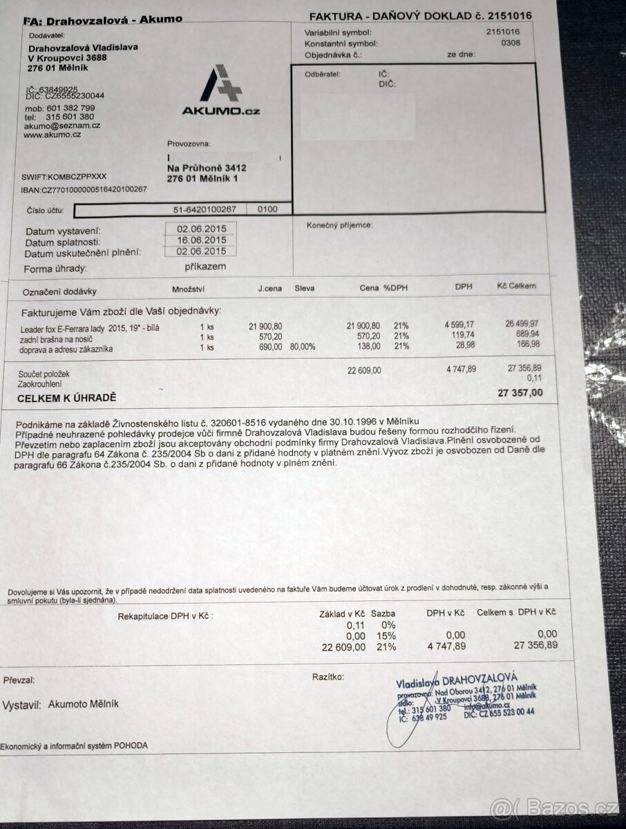 Prodám dámské elektrokolo zn. Leader fox lady - 10