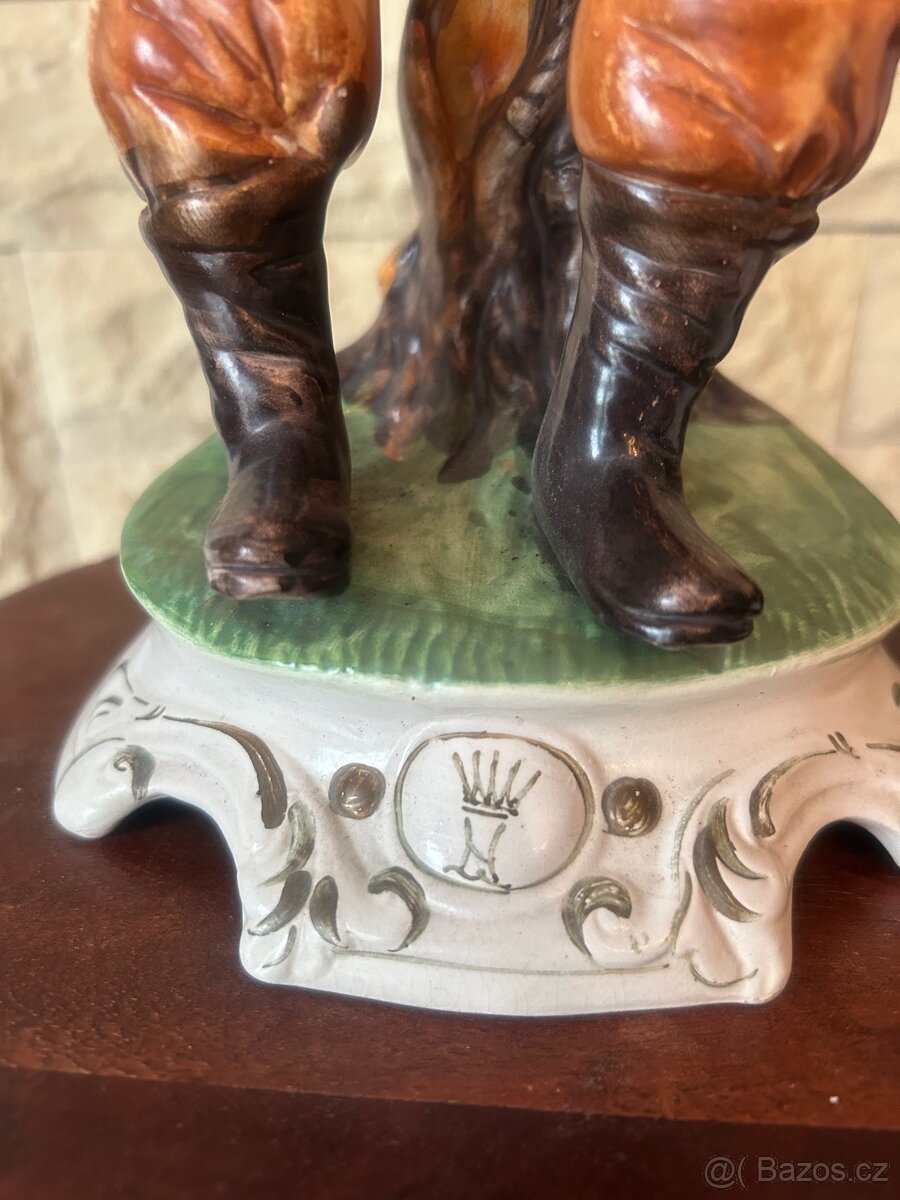 Porcelánová italská soška Capodimonte,značená 37cm - 10