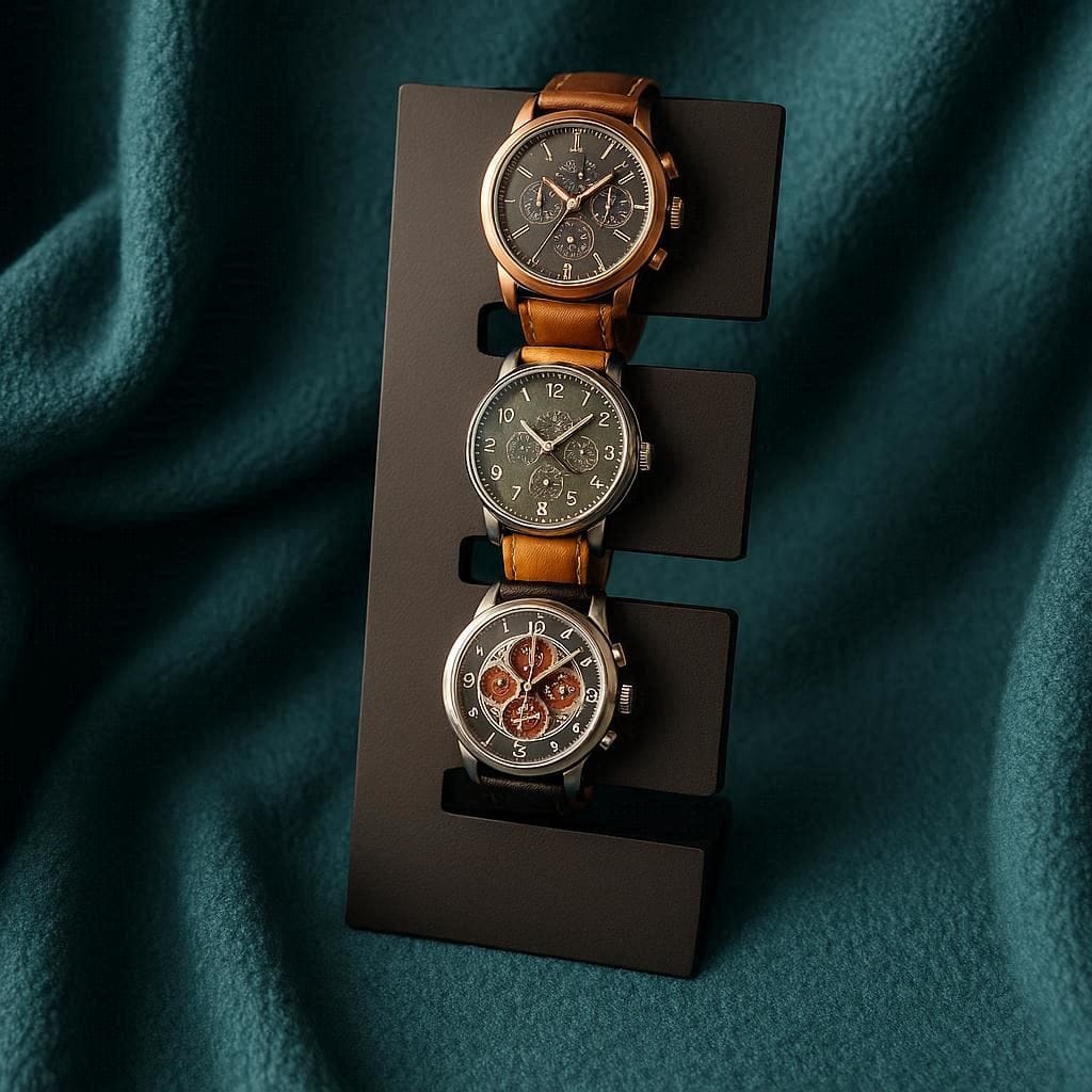 Stojan na hodinky kov černý matný - 10