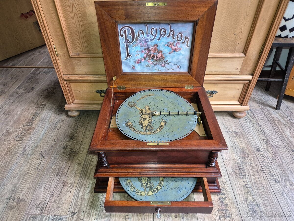 Velký starožitný Polyphon Solyphon Excelsior, 1895 - 10