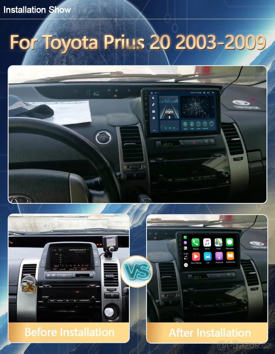 Autorádio pro Toyota Prius 2003-2009 (Android) - 10