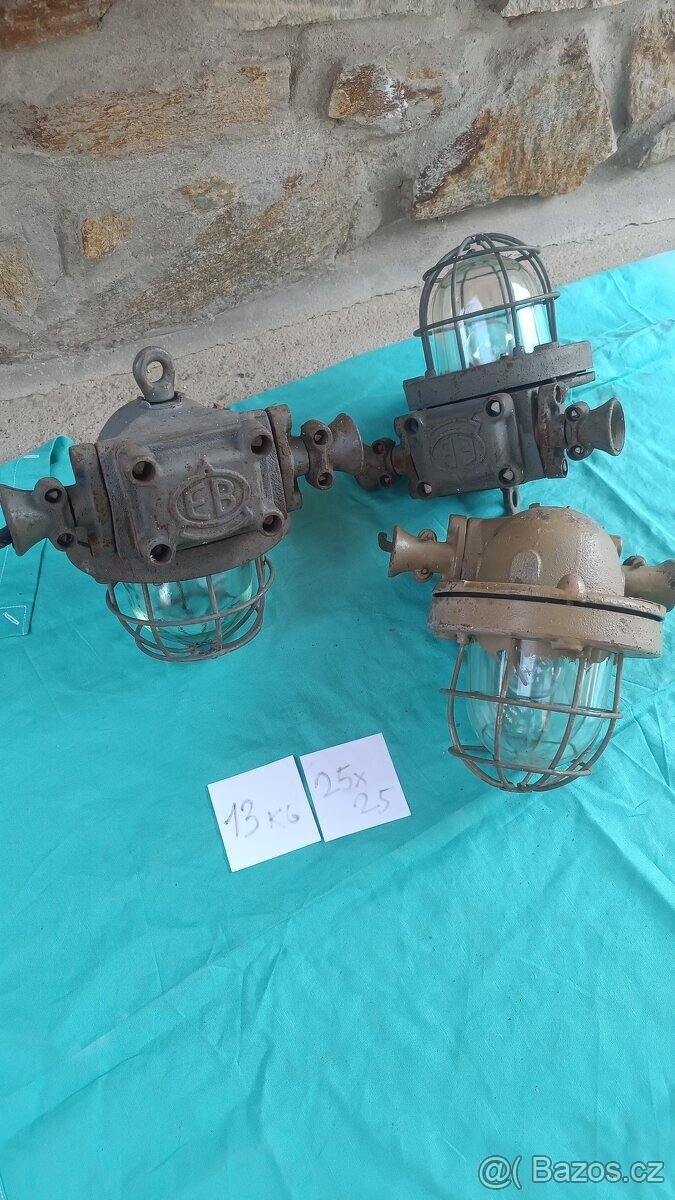 industriální lampa smaltovaná, litinová - 10