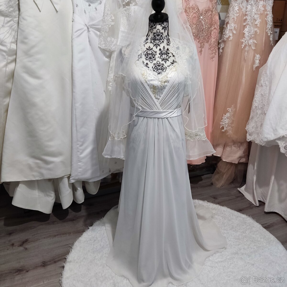 Boho svatební šaty 42/44 - 10