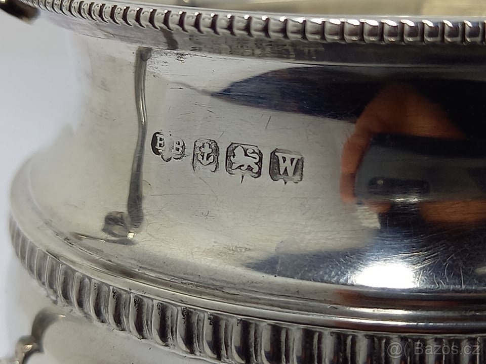 Starožitná stříbrná konvice s cukřenkou, investiční - 10