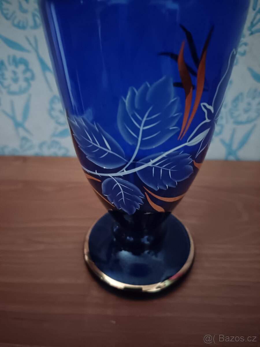 Modrá skleněná váza - 10