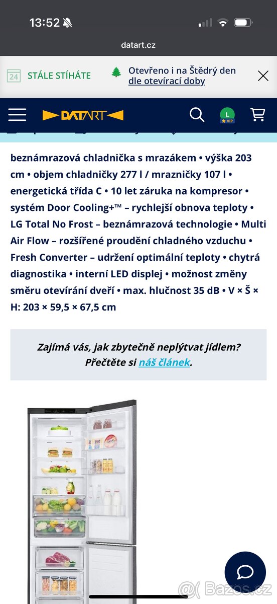 Lednice Smart LG - 2 a půl roku stará - 10