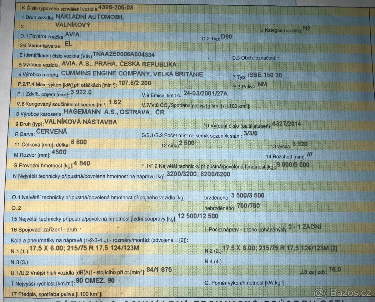 Avia D90 motor Cummins - 10