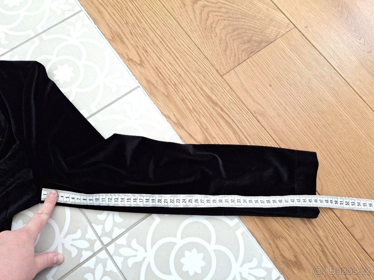Nové s visačkou černé sametové sako M 38 Amisu pružné - 10