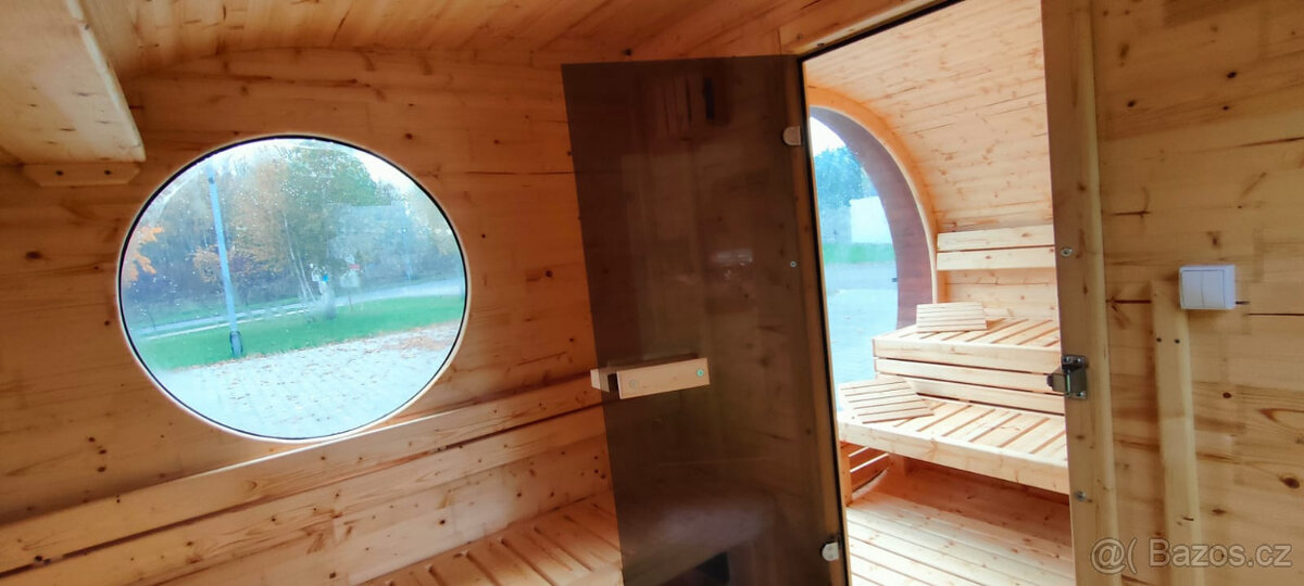 Venkovní oválná sauna s panoramatickým oknem - 10