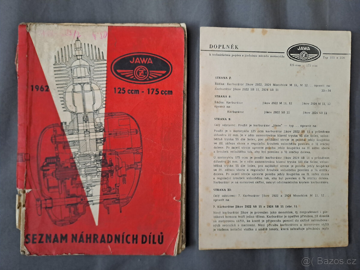 Jawa, ČZ, MZ, BSA - katalogy ND, servisní příručky, manuály - 10