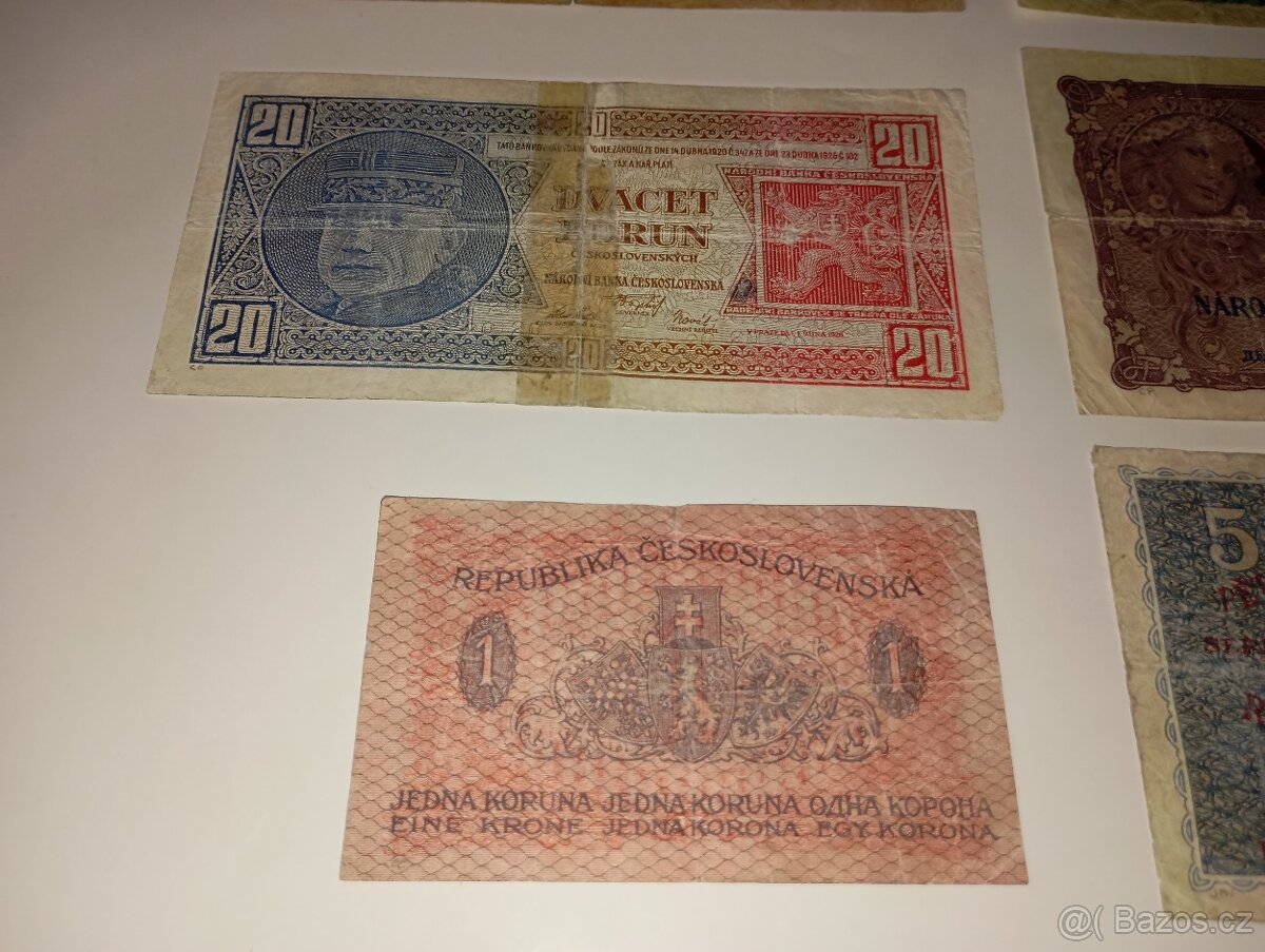 BANKOVKY 30. LÉTA, 1-100 K, 6 RŮZNÝCH NOMINÁLŮ, NEPERFOR. - 10