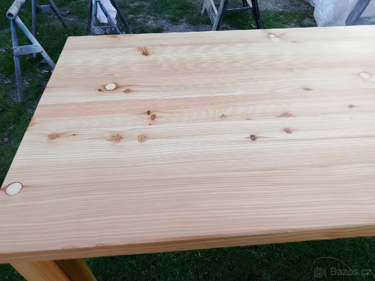 Modřínový jídelní stůl a židle - 10