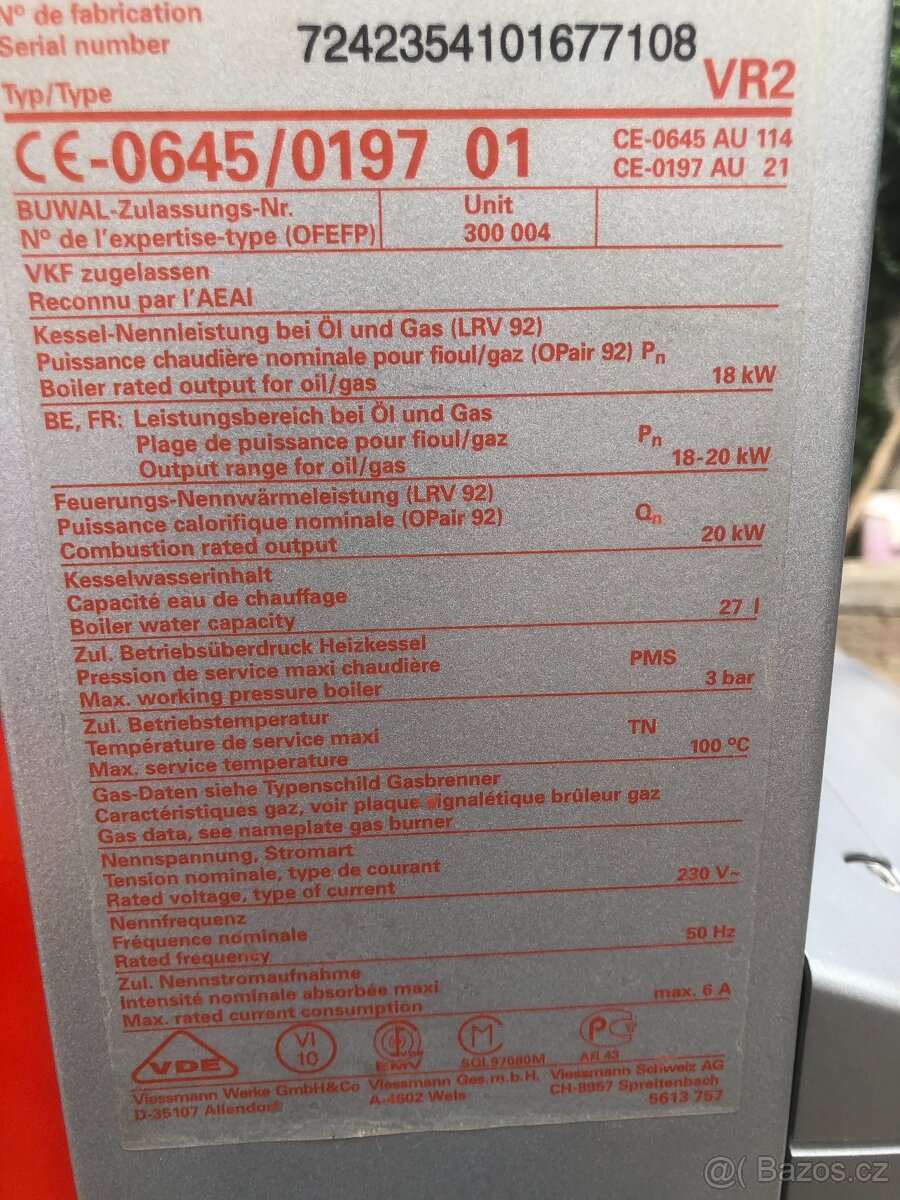 Prodám litinový kotel na olej 18 - 20 Kw - 10