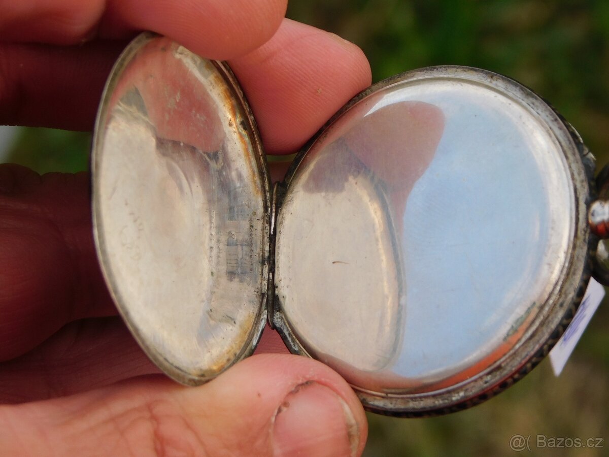 Švýcarské stříbrné kapesní hodinky niello / tula BREVET - 10