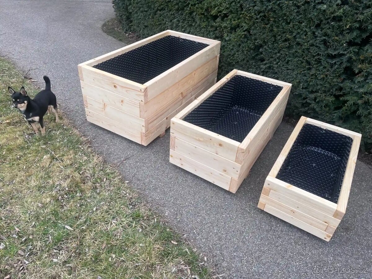 Vyvýšené záhony a truhlíky ze dřeva - 4 cm tlusté fošny - 10