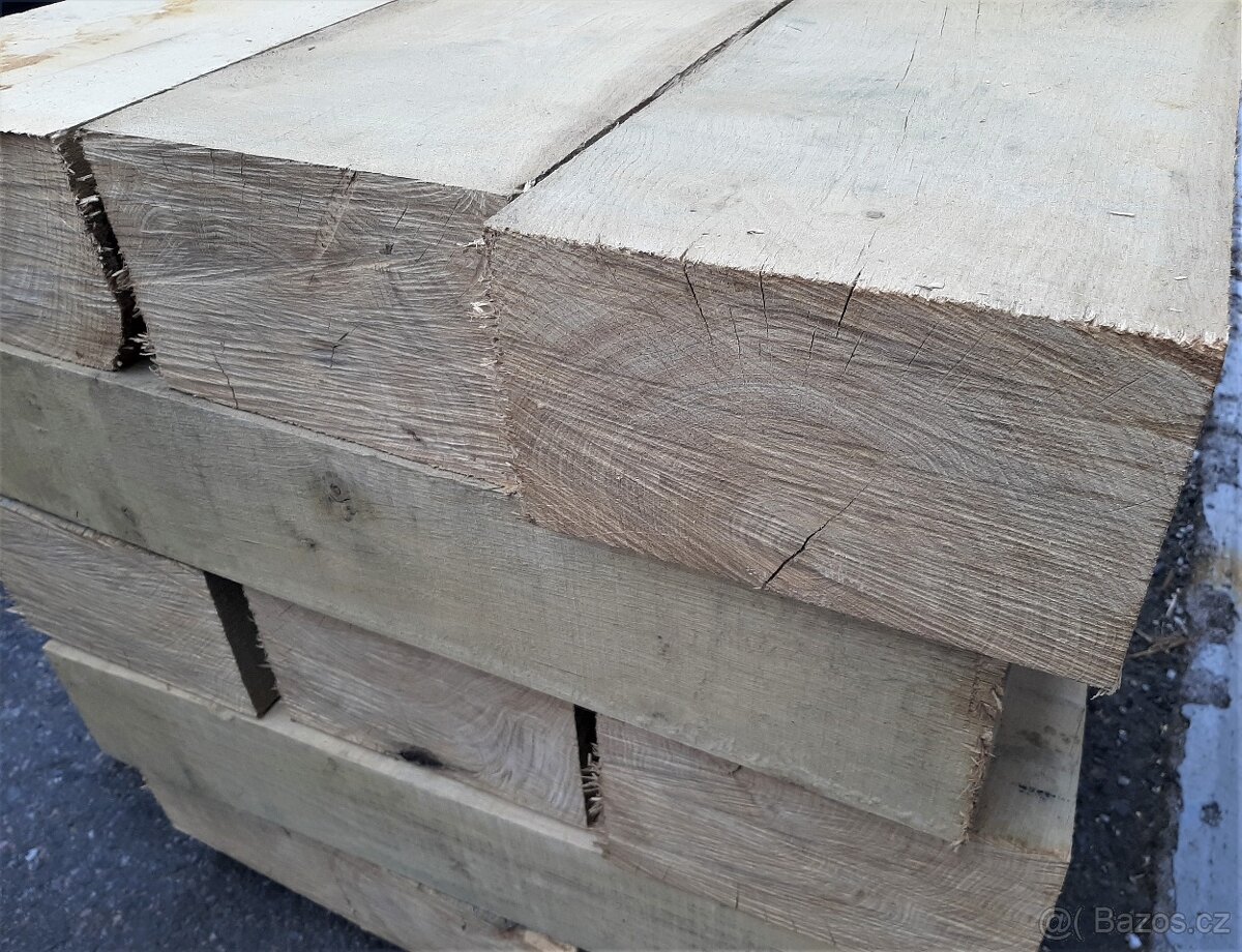 Dubové fošny, prkna, pražce a hranoly...přírodně sušené 15% - 10