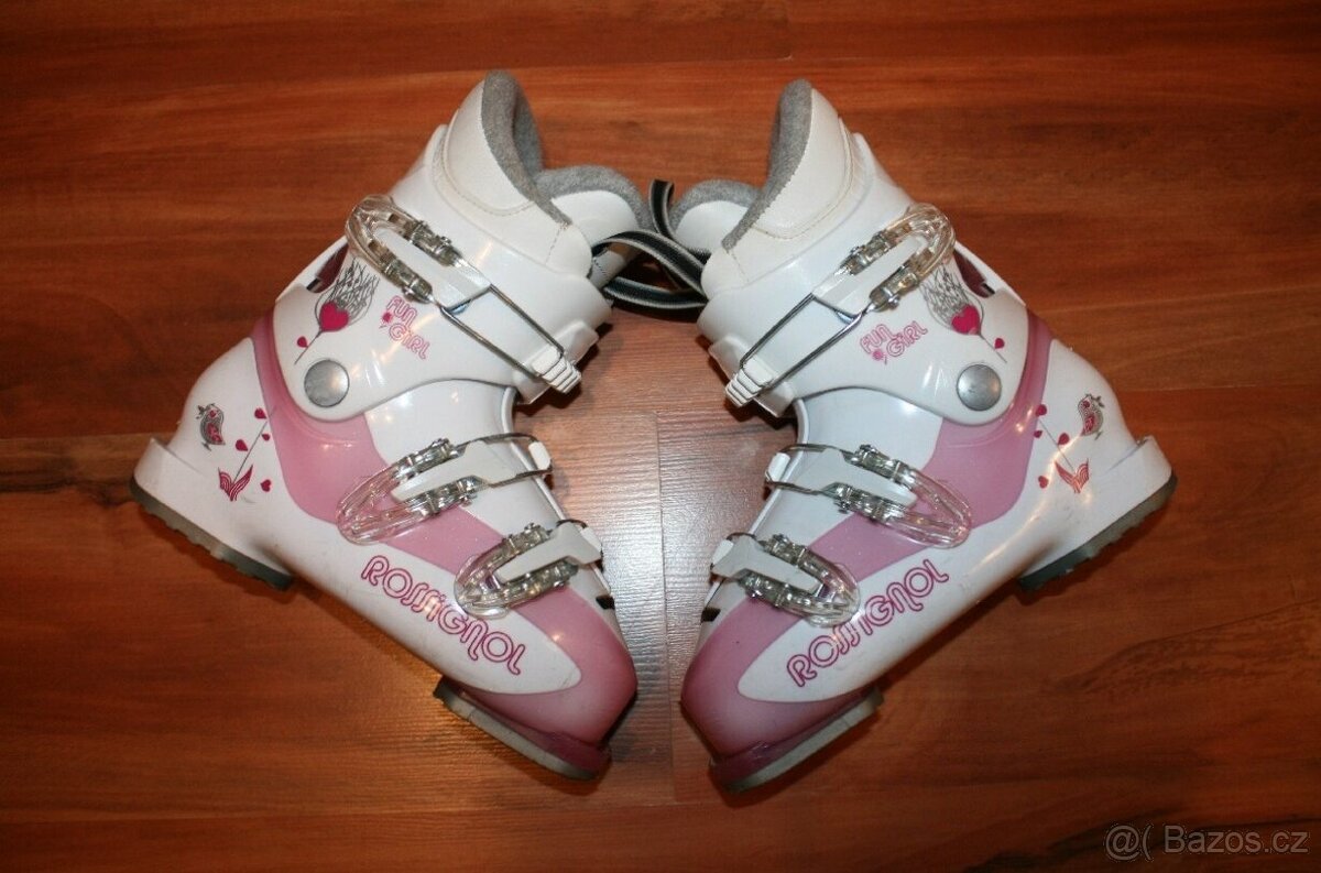 dievcenské lyže Atomic 90 cm , lyžaky Lange - 10