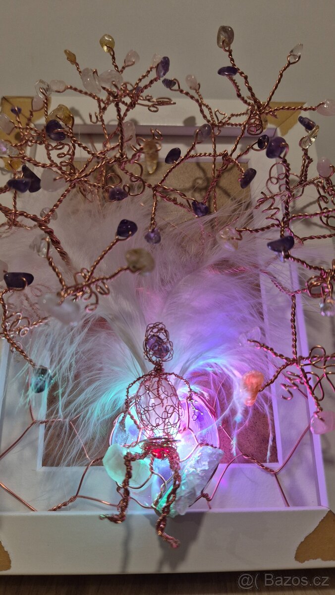 3D Strom života a štěstí v obraze s LED barevným na stůl - 10