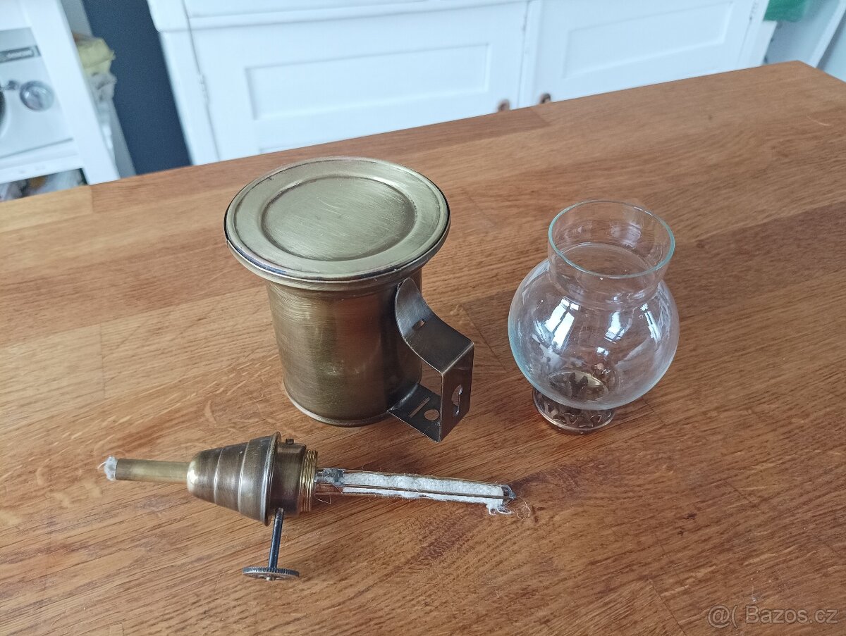 FRANCOUZSKÁ STAROŽITNÁ MOSAZNÁ LAMPA GAUDARD OLYMPE, PIGEON - 10