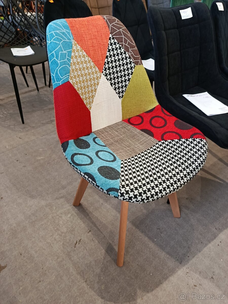 Nové jídelní židle patchwork 4 kusy - 10