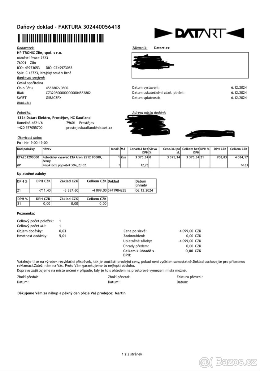 Robotický vysavač ETA Aron - 10