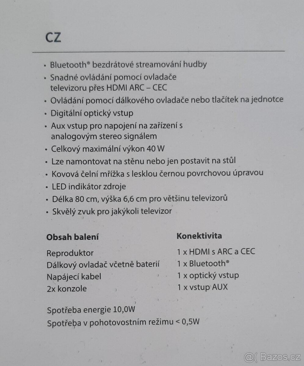 SOUNDBAR >SHARP< 80CM-40W-BLUETOOTH-DÁLKA - 10